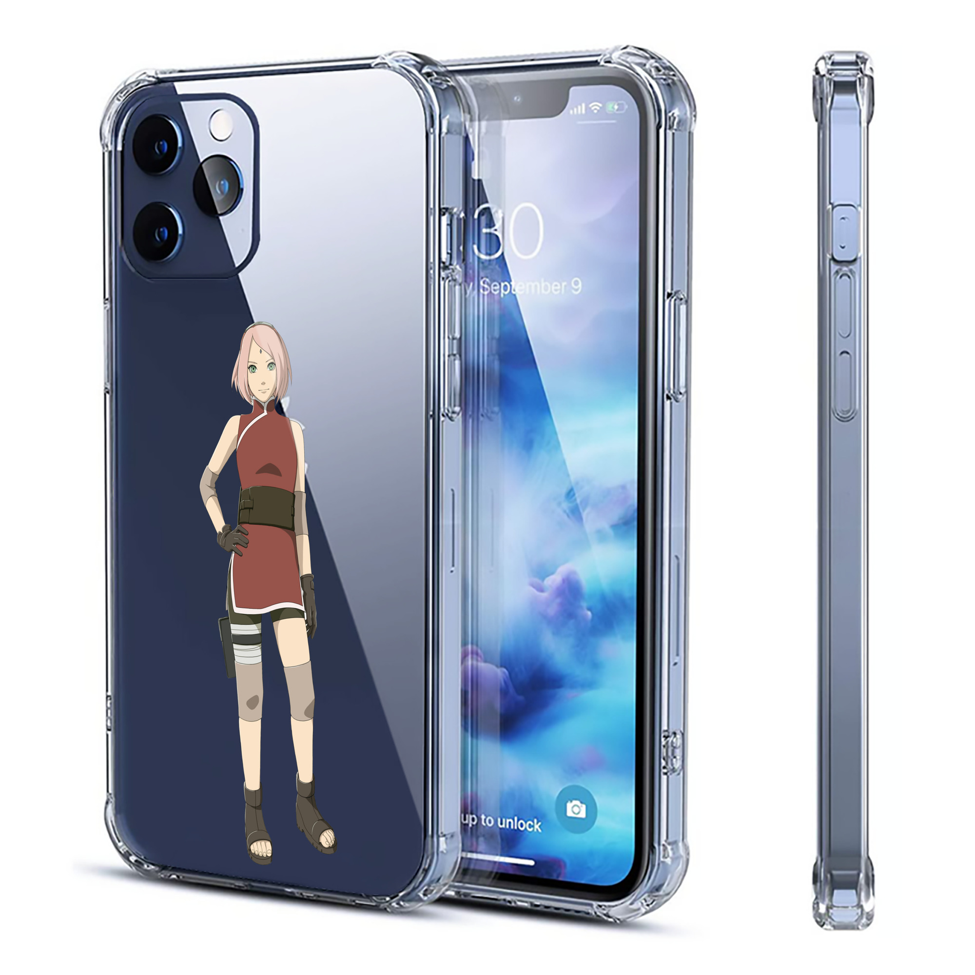 （画像用） NARUTO -ナルト- 春野サクラ Haruno Sakura 【iPhone 12シリーズ対応】透明スマホケース（クリアソフトケース）